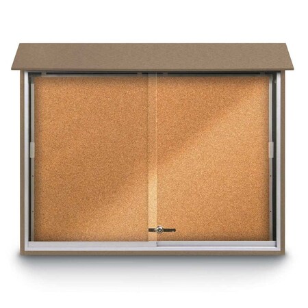 United Visual Products Outdoor Enclosed Combo Board, 72"x36", Bronze Frame/Grey & Buff UVCB7236ODBZ-GREY-BUFF
